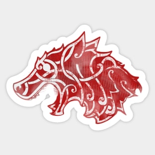 Red Wolfhead Banner - Wheel of time - Lord Perrin Goldeneyes T-Shirt Sticker